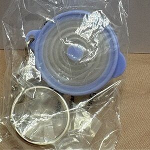 Tupperware Blue Stuffables Container Keychain. Too Cute